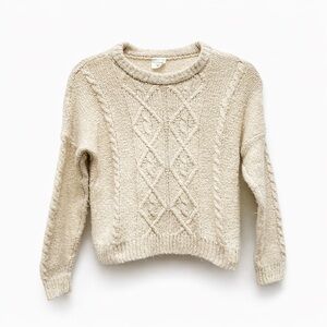Abercrombie Kids Cream Cable Knit Sweater